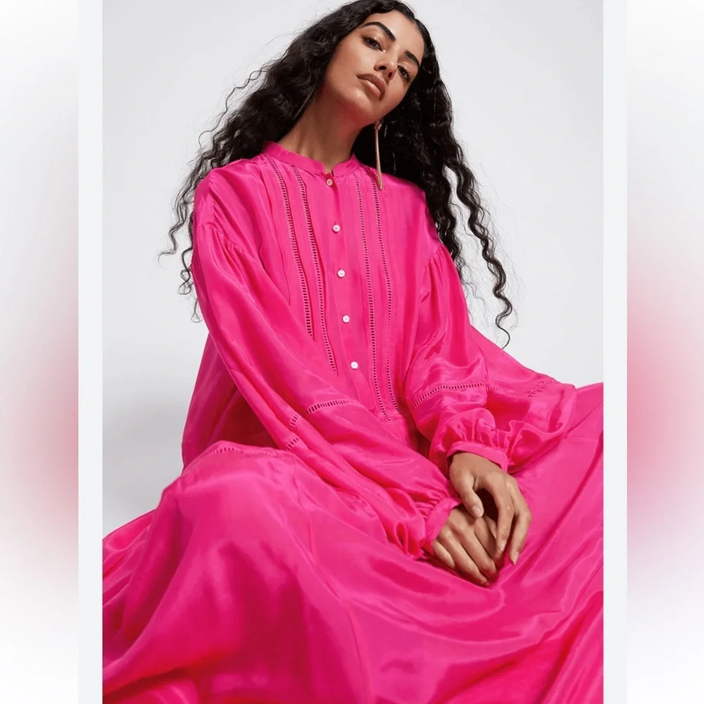& OTHER STORIES RAMADAN COLLECTION PINK MODEST DRESS SZ EU MEDIUM - Picture 2 of 10